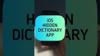 iOS Hidden Dictionary App | iPhone Hidden Trick #shorts