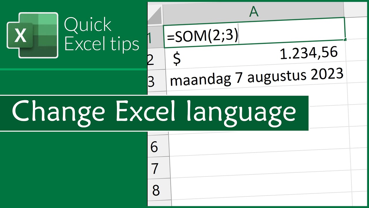 How To Change Language In Excel - YouTube