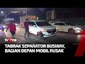 Mengantuk Saat Mengemudi, Mobil Tabrak Separator Busway | Kabar Pagi tvOne