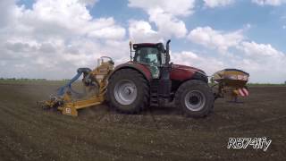 Rice Seed Drilling 2016 - CASE IH OPTUM 300 CVX \u0026 ALPEGO Airspeed AS4 600 Plus