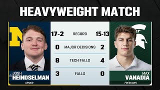 HWT Michigan State's Max Vanadia vs. Michigan's Josh Heindselman | Big Ten Wrestling