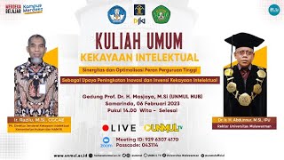 Kuliah Umum Kekayaan Intelektual Bersama Dirjen KI Kemenkumham RI