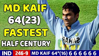 M.KAIF BLAST 64 RUNS VS NZ | IND VS NZ 6TH ODI 2003 | MOST SHOCKING BATTING EVER 😱🔥