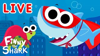 🔴 Finny The Shark Episode Livestream | Cartoons For Kids | Super Simple Songs