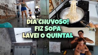 DIA DE CHUVA 🤎|MACARRÃO AO MOLHO BRANCO | FIZ UMA SOPA DELICIOSA | BEN CORTOU O  CABELO 💇‍♂️