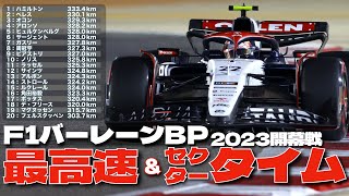 F1バーレーンGP決勝！最高速＆セクタータイム！フェルスタッペンは本気で走っていない？？