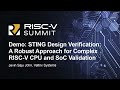 Demo: STING Design Verification: A Robust Approach for Complex RISC-V CPU and SoC... Jevin Saju John