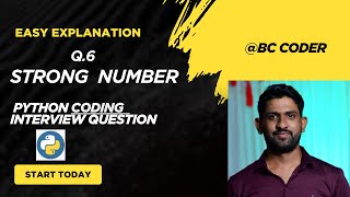What is a Strong Number in Python? Q.6 | Explained with Code & Logic @CoderNileshSomkule #coding #python