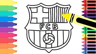 How to Draw FC Barcelona Badge - Drawing the Barca Logo - Coloring Pages for kids | Tanimated Toys