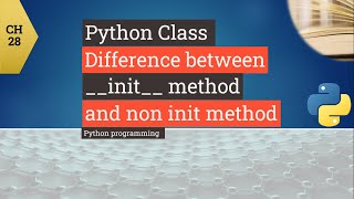 Python tutorial - Python Difference between __INIT__ vs Non __init__