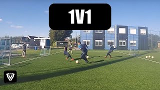 1v1 drill football / soccer drill + first touch - Duel 1 tegen 1 - Thomas Vlaminck Techniektraining