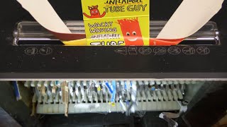 ASMR shredding packaging in a strong paper shredder