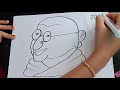 gandhi jayanthi drawing independentence day drawing bappuji drawing step by step in malayalam