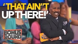 5 UNEXPECTED FAMILY FEUD ANSWERS That WERE On The Board! Steve Harvey Can't Believe It! Bonus Round