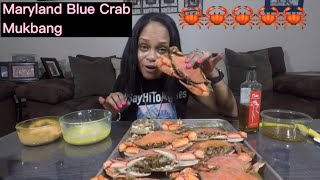 FIRST TIME TRYING MARYLAND BLUE CRABS .. MUKBANG EAT SHOW 🦀