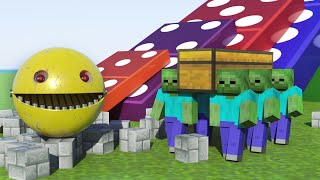 Astronomia Coffin Meme in Minecraft with Pacman VS Zombie and Big Domino Effect