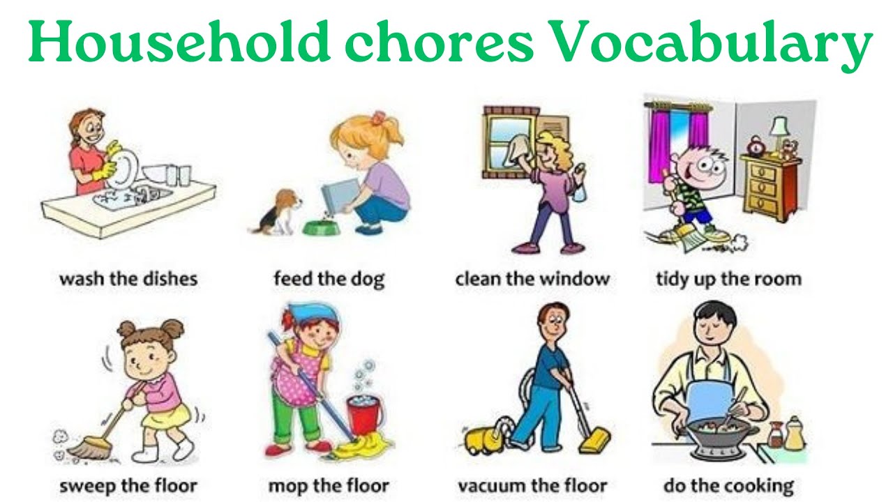 Household Chores Vocabulary | Household Chores In English - YouTube