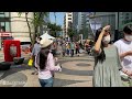 4k seoul walk myeong dong street weekend afternoon scenery inside of myeong dong cathedral.