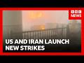 US and Iran launch new strikes, as Kuwait says airport hit by Iranian drones | BBC News