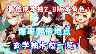 （原神）如何最低成本抽2.8版本角色？万叶可莉平藏全都要！爆率翻倍地点 玄学抽卡位一览！