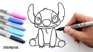 How to draw STITCH (step by step) easy | Lilo And Stitch