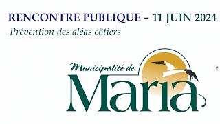 Rencontre publique à Maria - Prévention des aléas côtiers (11 juin 2024)