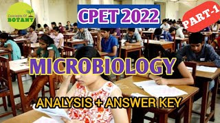 CPET-2022 MICROBIOLOGY II PAPER ANALYSIS + ANSWER KEY  II PART-1 II QUESTION 1-35