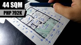 Quick Floor Plan (44 Sqm) - Paggawa ng Plano ng Bahay