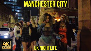 🇬🇧MANCHESTER UK NIGHTLIFE Walking Tour (4K UHD 60fps)🇬🇧