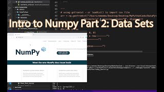 Intro to Numpy Part 2: Data Sets