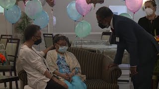 Birthday girl surprised with 101 flowers on her 101st birthday