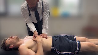 ATHLETIC GUT DRAIN *Muscular Man Get's ROCKED by Chiropractor.