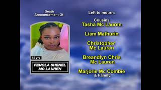 Fenola Shenel Mc Lauren ~ Long Obituary