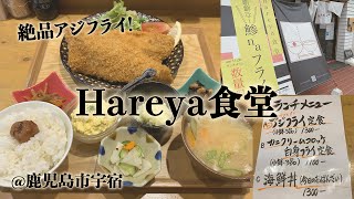 鹿児島市宇宿「Hareya食堂」の絶品アジフライ定食。行列のできる超人気店。