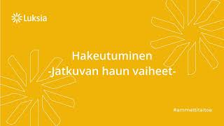 Jatkuvan haun vaiheet