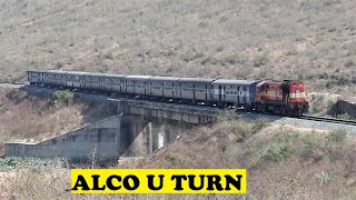 WDM3A ALCO Sharp U Turn Curve \u0026 Chug Hills | Miraj Hubli Passenger At Sulebhavi