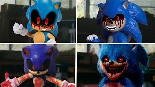 Sonic The Hedgehog Movie - SONIC EXE Sonic Action Figures Uh Meow All Designs Compilation