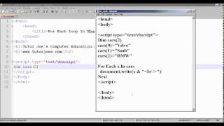 For Each Loop In Vbscript Tamil