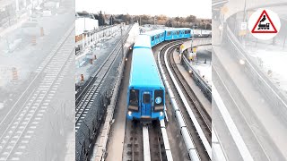 TTC line 3 Scarborough train leaving Kennedy subway station