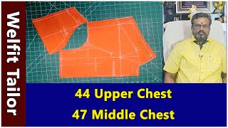 44 Upper Chest 47 Middle Chest Middle Chest Blouse Cutting | Welfit Tailor