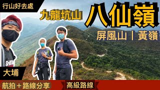 【行山好去處】九龍坑山．八仙嶺丨連綿山脈 無盡樓梯 踏上天梯的試煉丨九龍坑山．屏風山．黃嶺．八仙嶺丨航拍＋路線分享丨Herman靴文