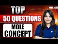 Mole Concept - Top 50 Questions | Chemistry | NEET 2025  | Durgesh Ma'am | Rankplus