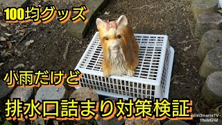 100均グッズでの排水口詰まり対策の効果はあるのか？小雨なので検証は難しい