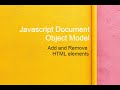 Javascript DOM Add and Remove HTML Elements
