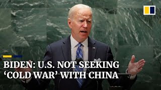 Biden in UN speech slams China over nuclear arsenal, Xinjiang but says US ‘not seeking conflict’