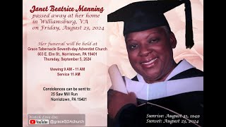 🕊️Janet Beatrice Manning Funeral Service (1949-2024)🕊️