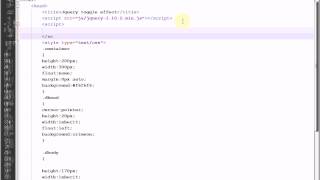 jQuery toggle effect tutorial | jQuery slideToggle tutorial | div toggle effect