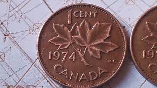 $ 7.500.00 if you have One? Very rare this Coin Worth good money Elizabeth II 1 cent Canada 1974