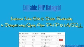 Inline Table Editing using jQuery Ajax PHP and MySQL