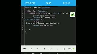 Tip calculator program using java